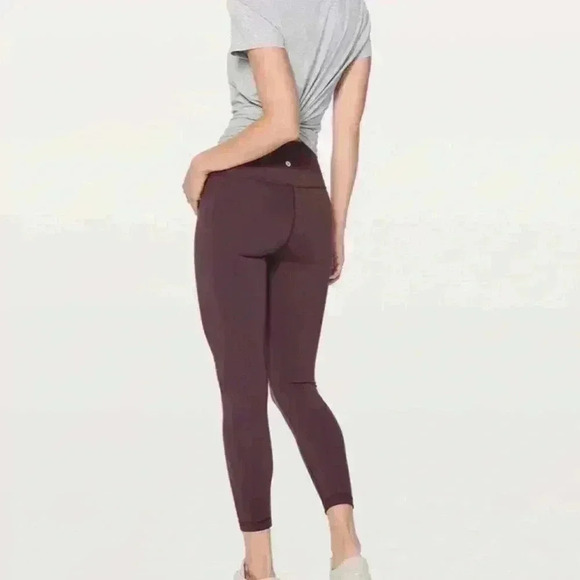 Lululemon Black Cherry  24” leggings perfect preowned - Picture 6 of 8